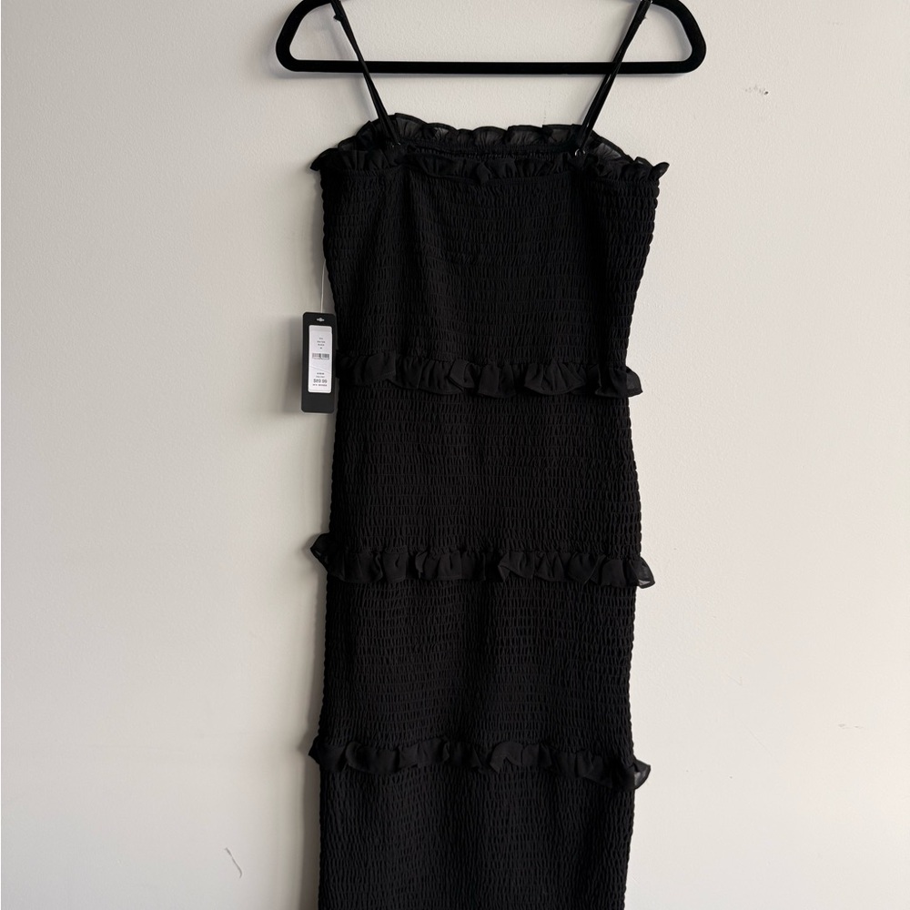 Bebe Smocked Georgette Cocktail Dress
